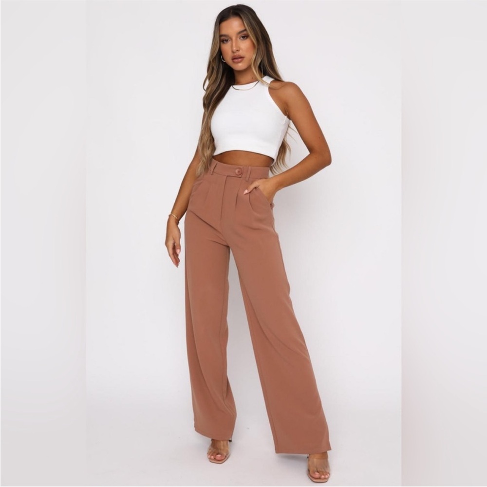 NWT White Fox Press Pause Trouser Pants in Terracotta